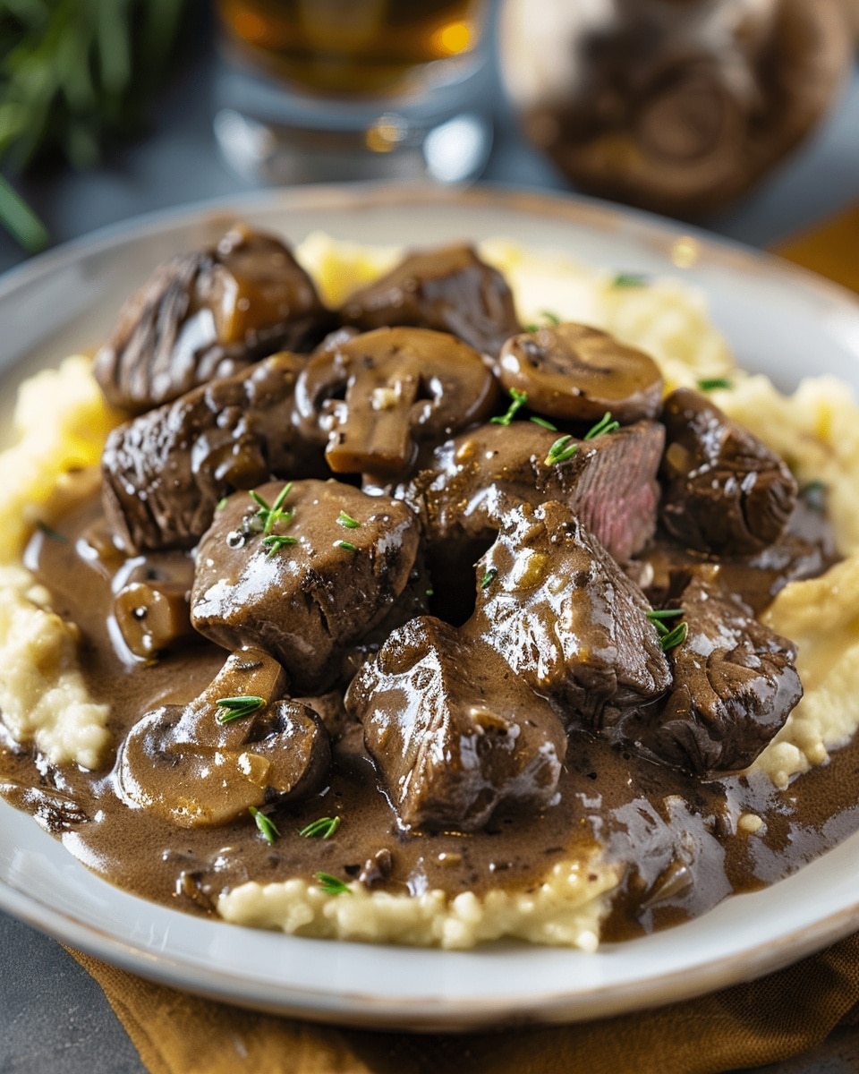 Beef Tenderloin Tips in Mushroom Gravy Recipe