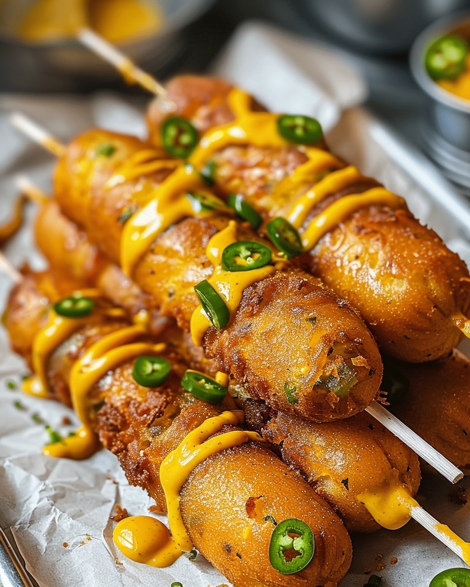 Cheesy Jalapeño Corn Dogs