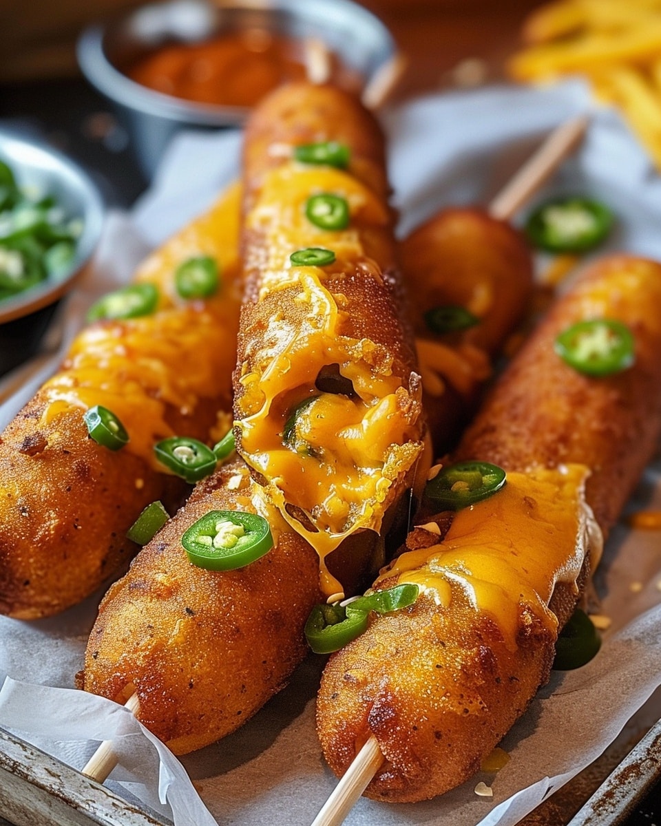 Cheesy Jalapeño Corn Dogs