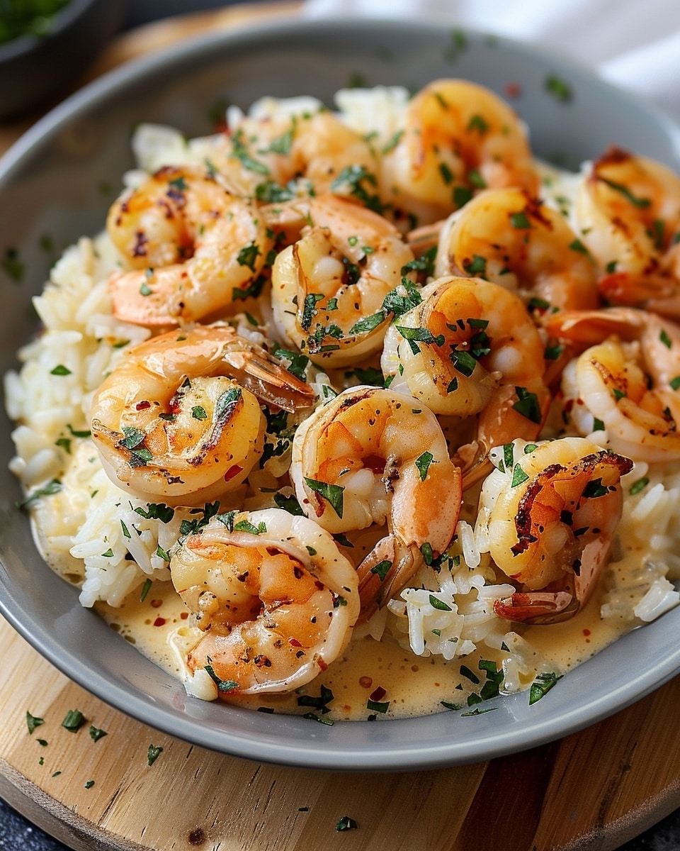 Creamy Garlic Shrimp with Rice