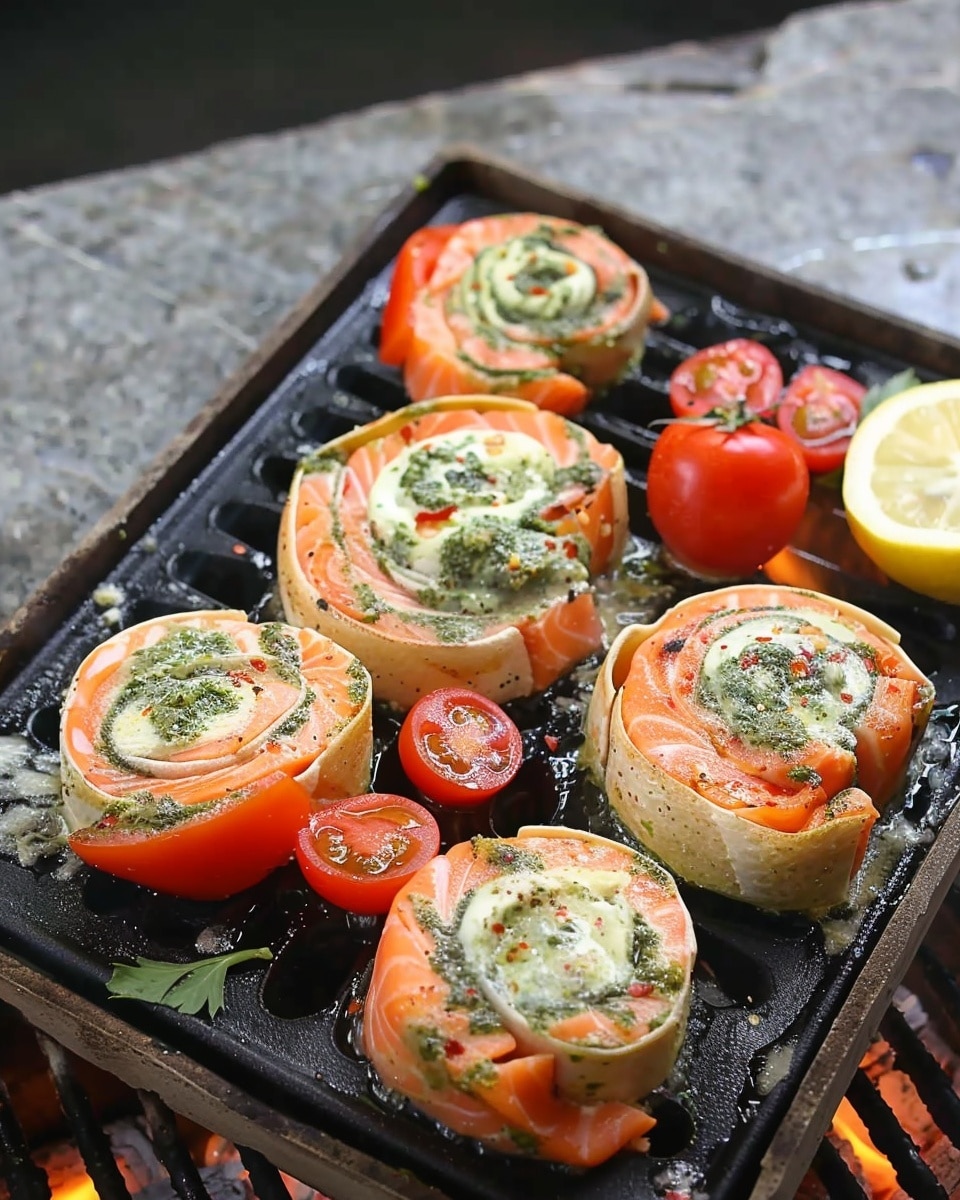Green Chili Salmon Pinwheels
