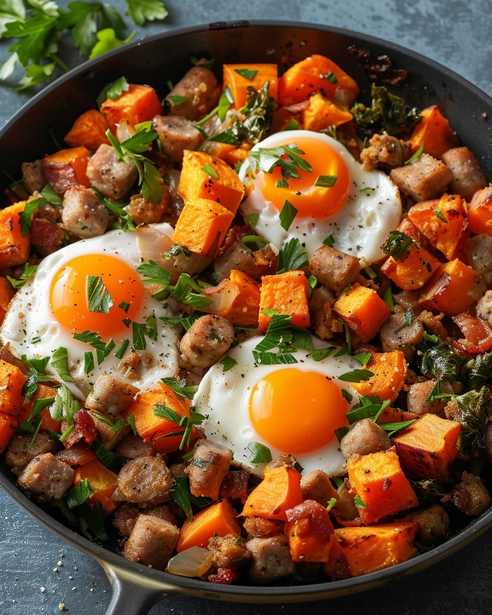 Sausage, Egg & Sweet Potato Hash