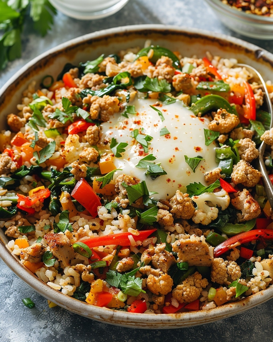 Spicy Turkey & Cauliflower Rice Bowl (20-Minute Low-Carb Meal)
