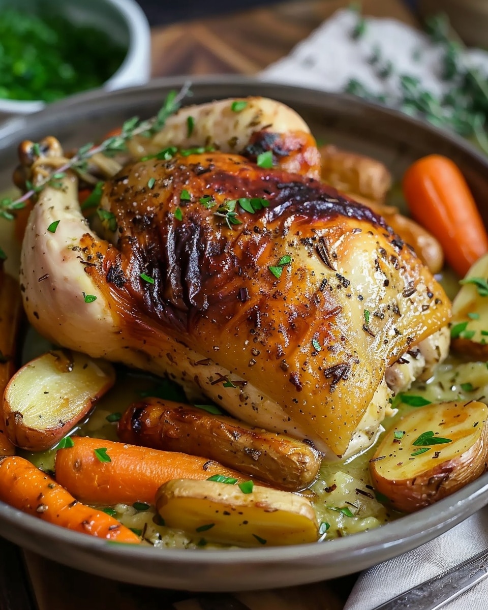 Garlic-Roasted Chicken with Carrots and Parsnips