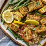 Lemon Pepper Tofu Sheet Pan Meal