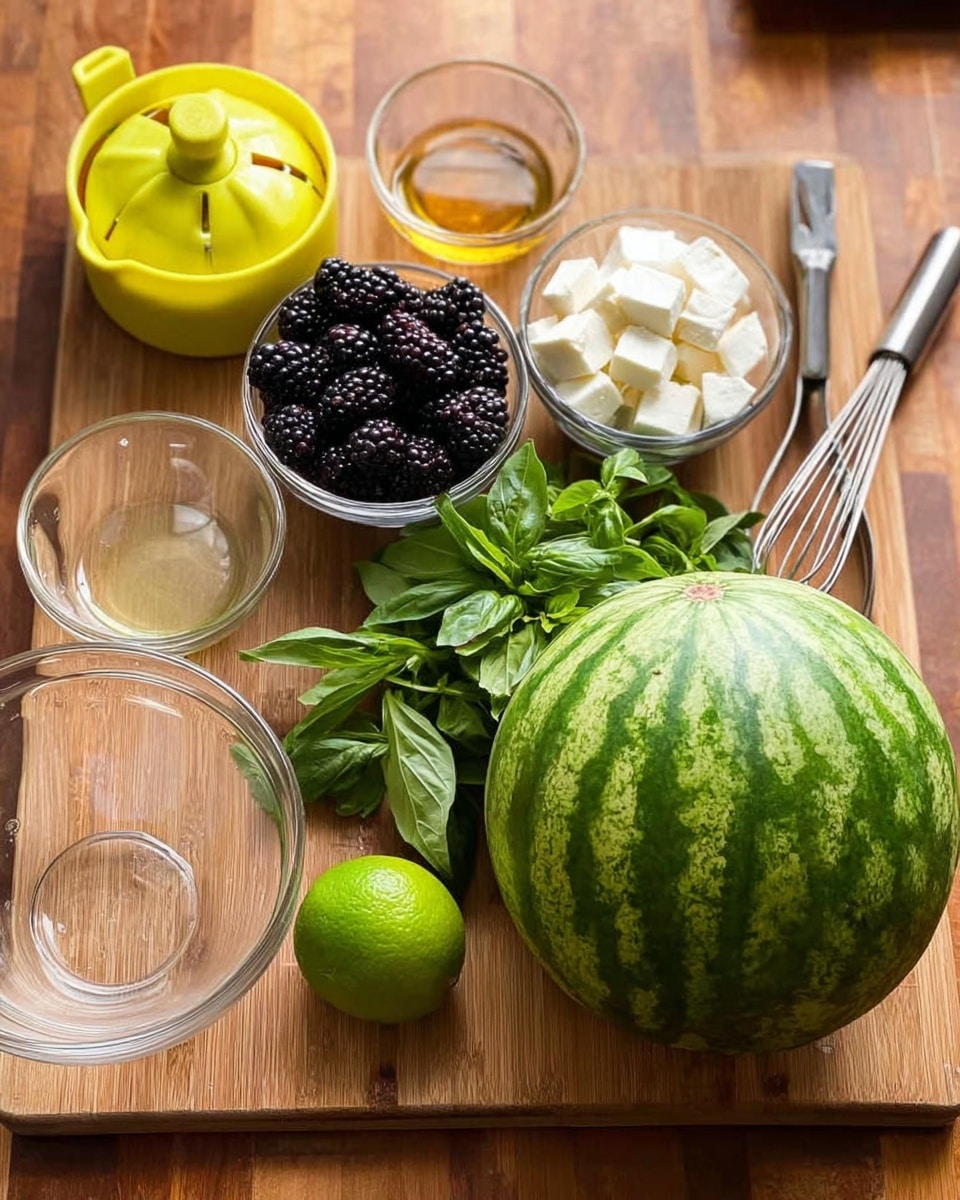 Watermelon Blackberry Feta Salad
