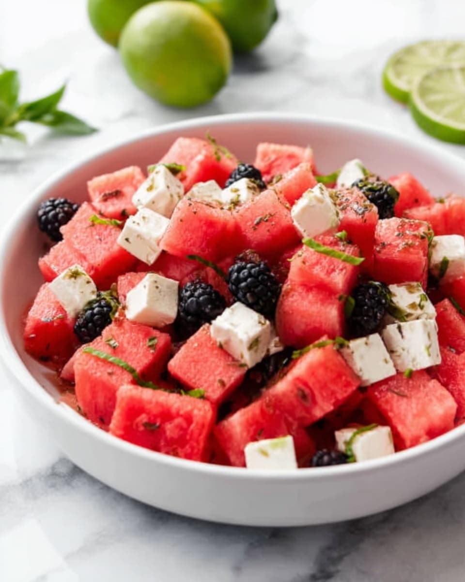 Watermelon Blackberry Feta Salad