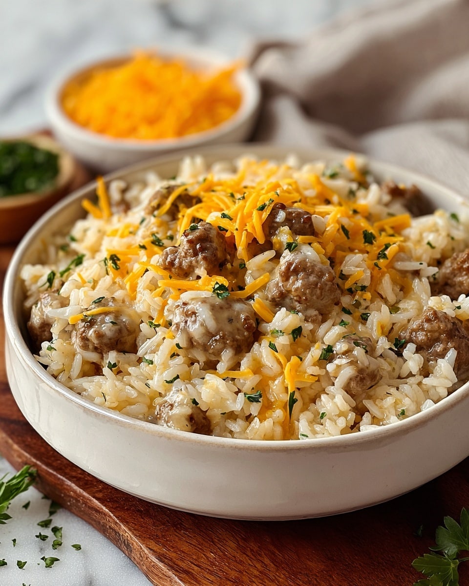 Cheesy Hamburger Rice Casserole