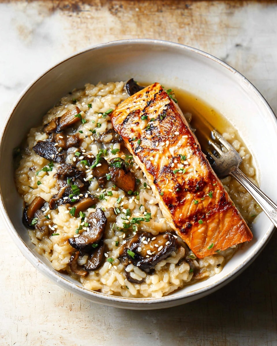 Japanese Style Risotto with Seared Salmon