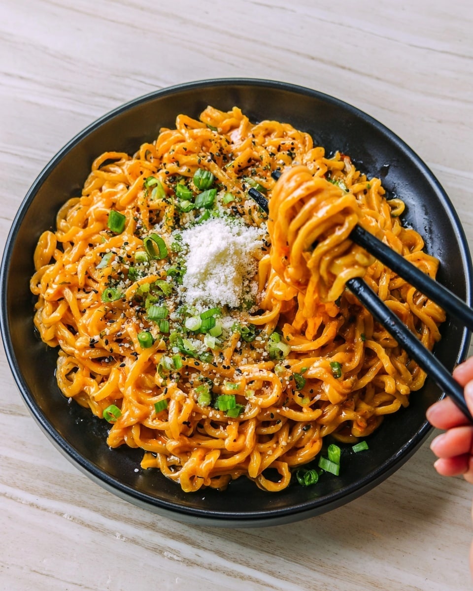 Creamy Carbonara Korean Buldak Ramen