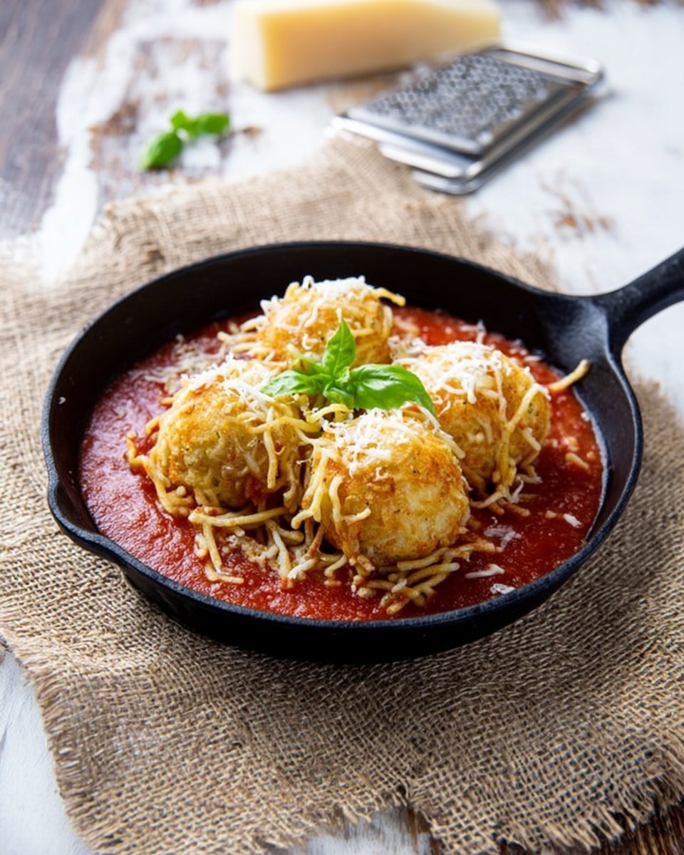 Spaghetti Balls with Meat Sauce