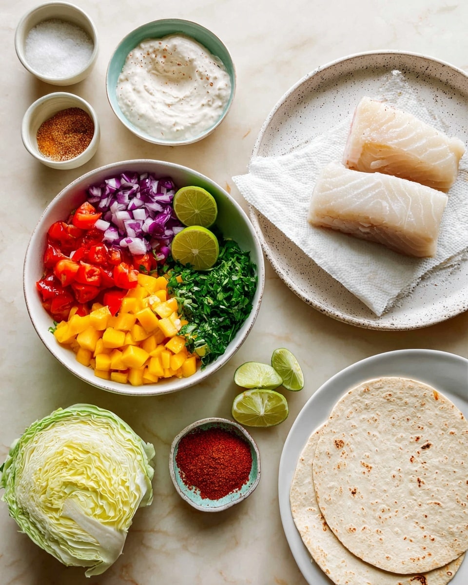 Baja Fish Tacos with Mango Salsa