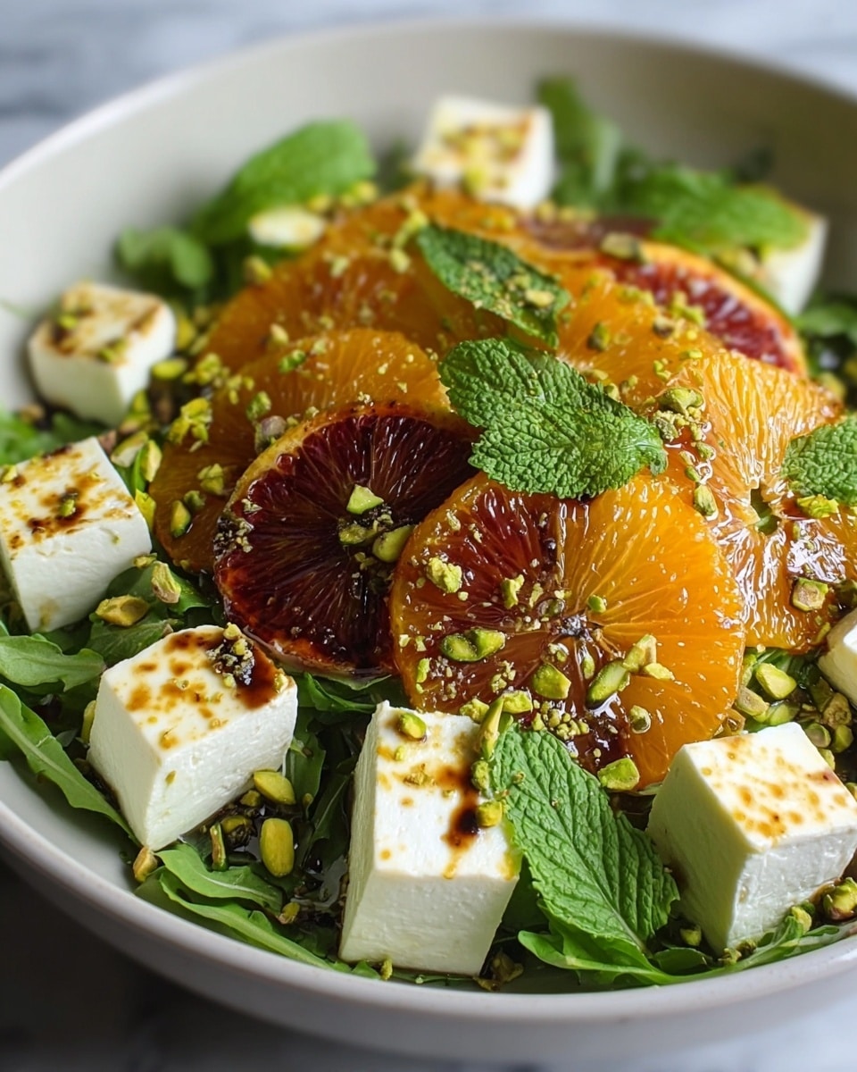 Citrus Feta Salad with Orange Segments, Pistachios & Mint