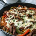 Creamy Keto Philly Cheesesteak Skillet