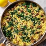 Italian Ground Turkey Spinach Orzo