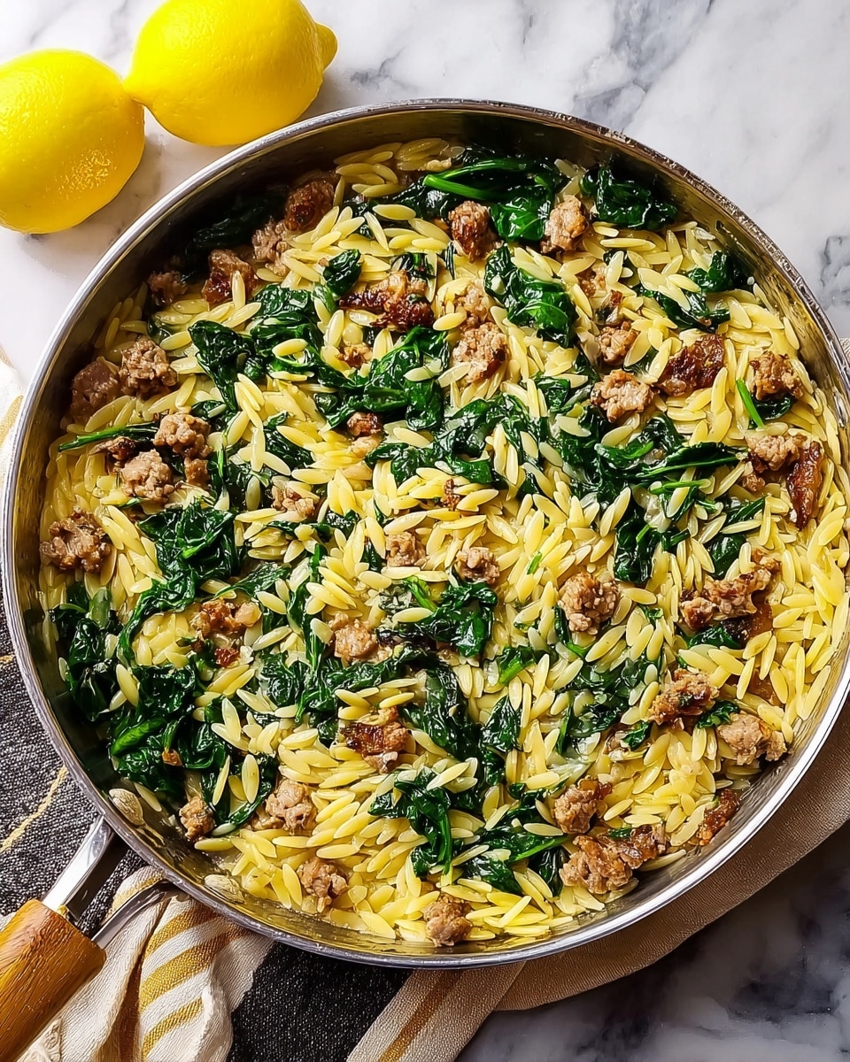 Italian Ground Turkey Spinach Orzo