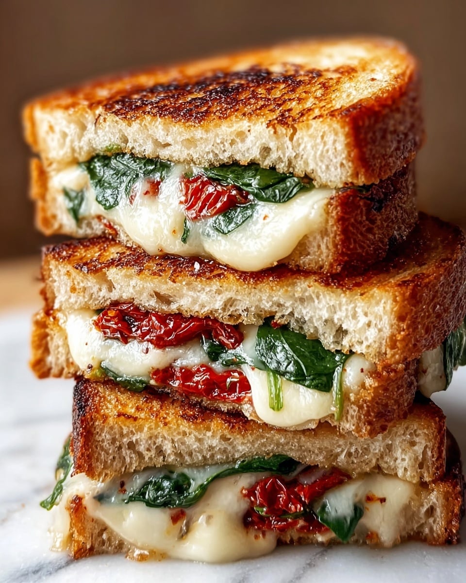 Sun-Dried Tomato, Spinach, and Ricotta Grilled Cheese
