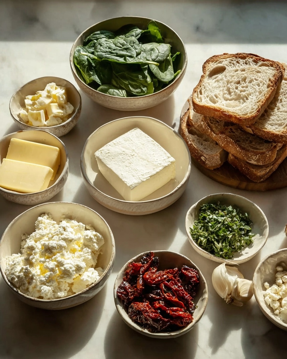 Sun-Dried Tomato, Spinach, and Ricotta Grilled Cheese
