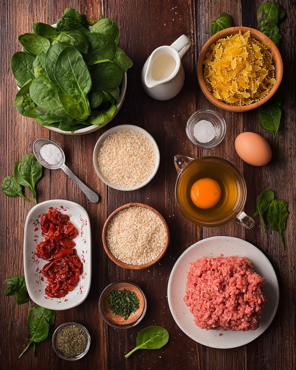 Tuscan Chicken Meatballs and Orzo