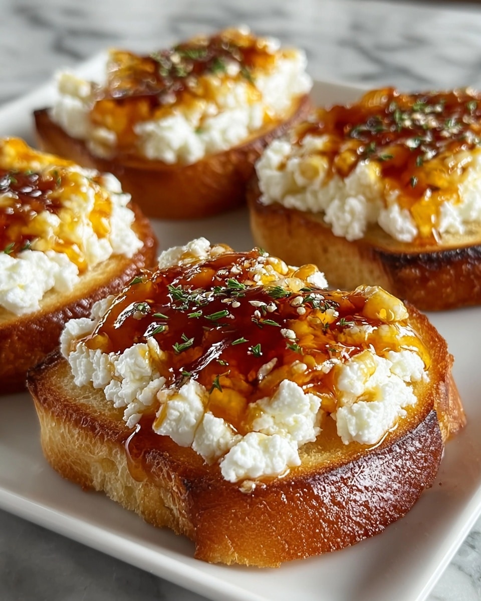 Cream Cheese Hot Honey Crostini