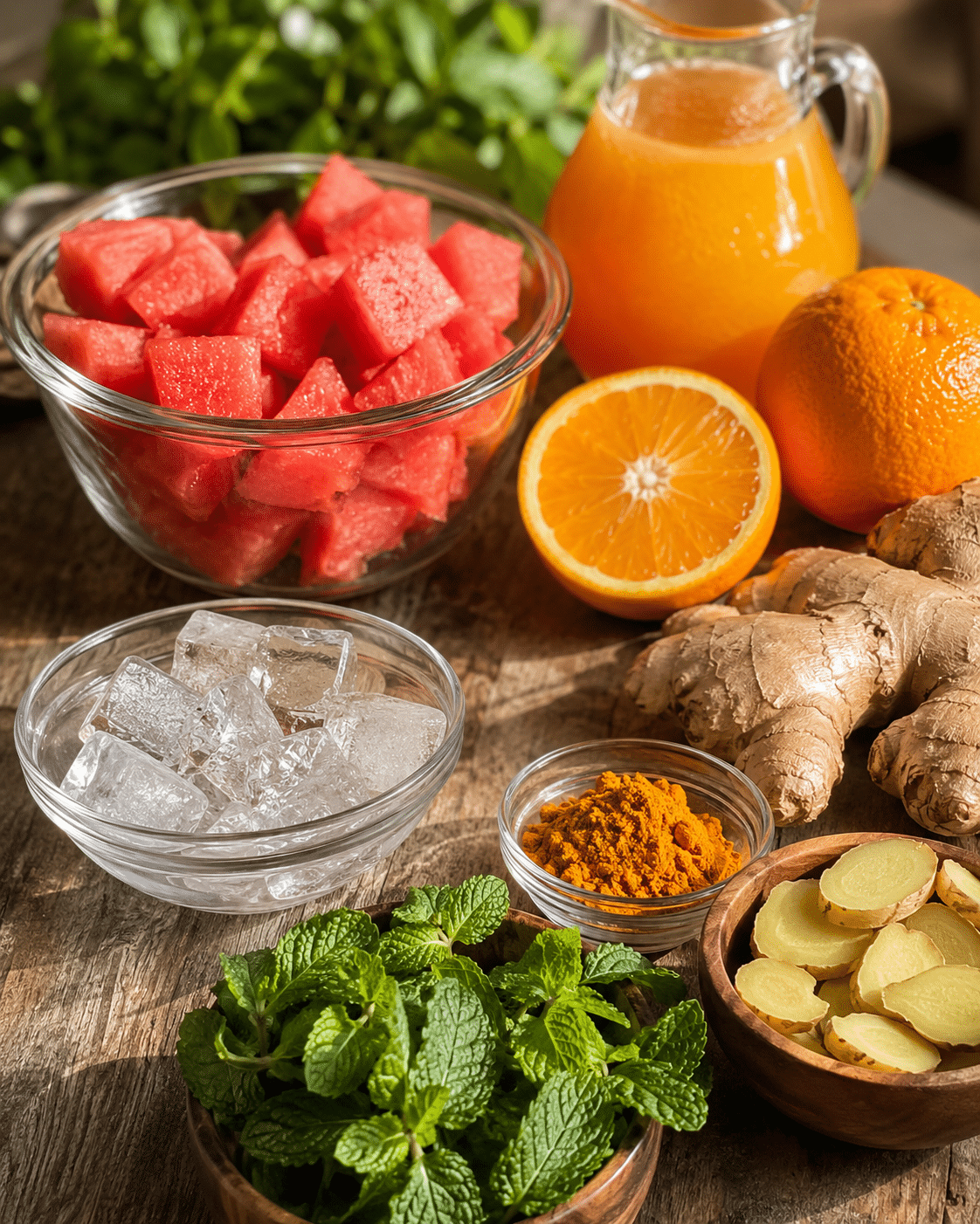 Watermelon Orange Ginger Turmeric Juice