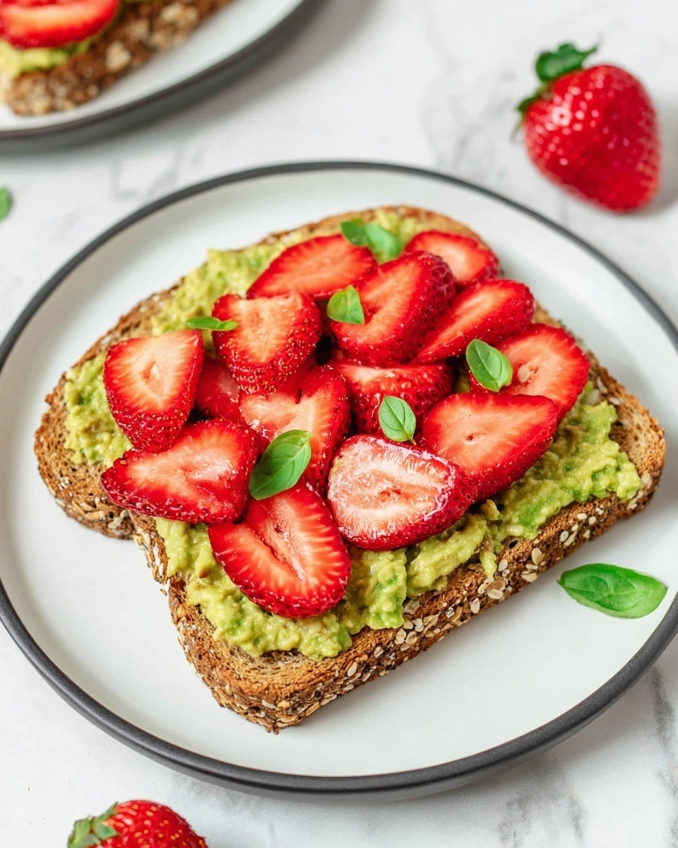 5-Minute Avocado Strawberry Toast with Balsamic Glaze