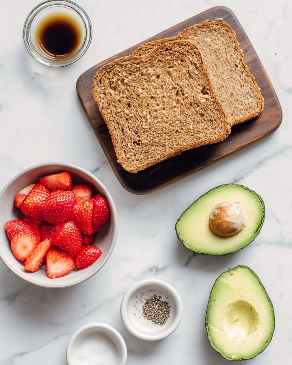 5-Minute Avocado Strawberry Toast with Balsamic Glaze