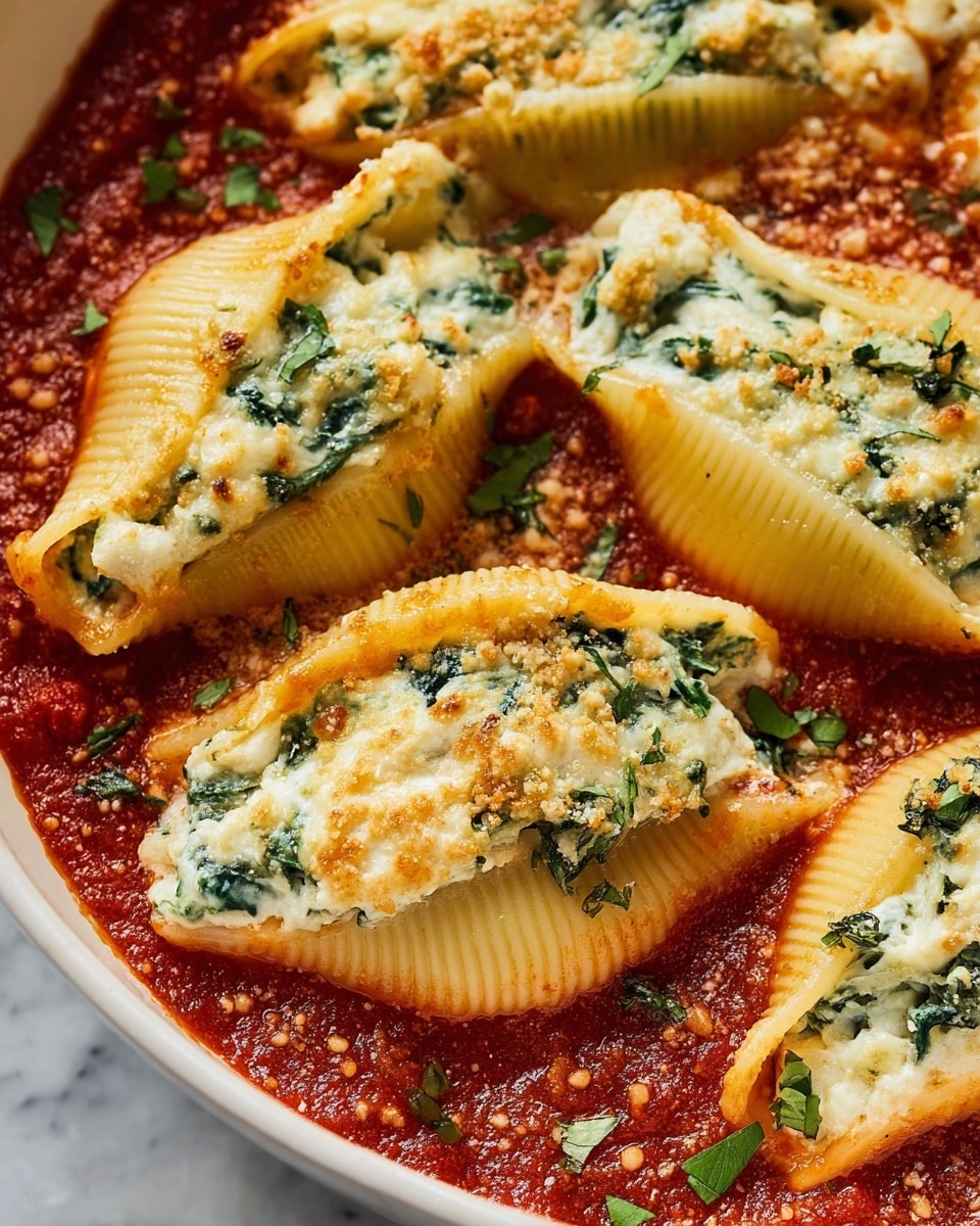 Tofu Ricotta Stuffed Shells with Spinach