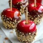 Chocolate Peanut Covered Caramel Apples