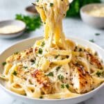 Creamy Chicken Fettuccine Alfredo with Garlic Parmesan Sauce
